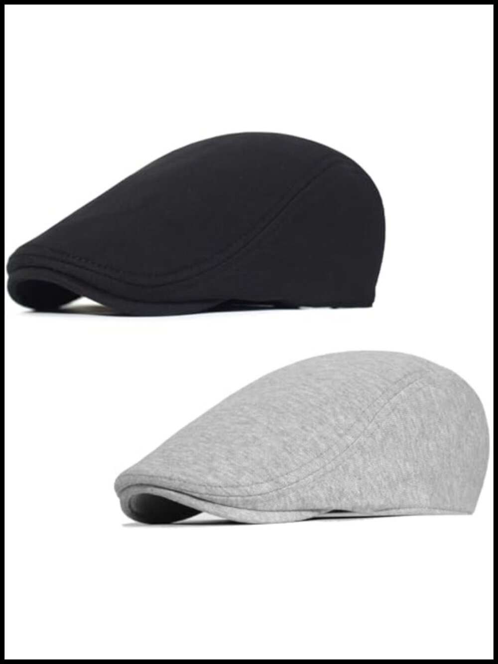 2 Pack Newsboy Cap Adjustable Flat Cap Ivy Cabbie Hat Cotton Blend
